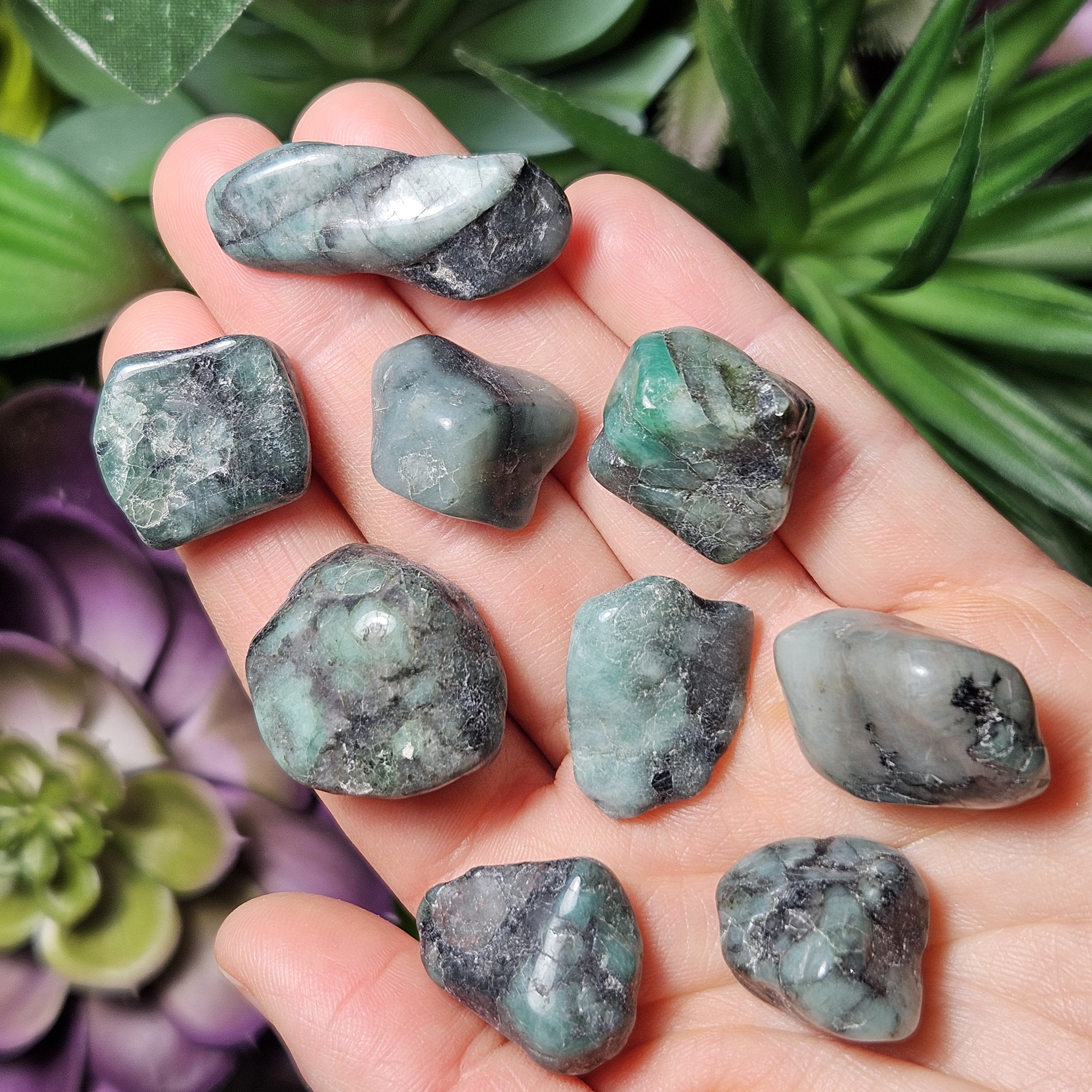 Emerald Crystal, Tumbled Brazilian Specimen: Polished Green Emerald, May Birthstone