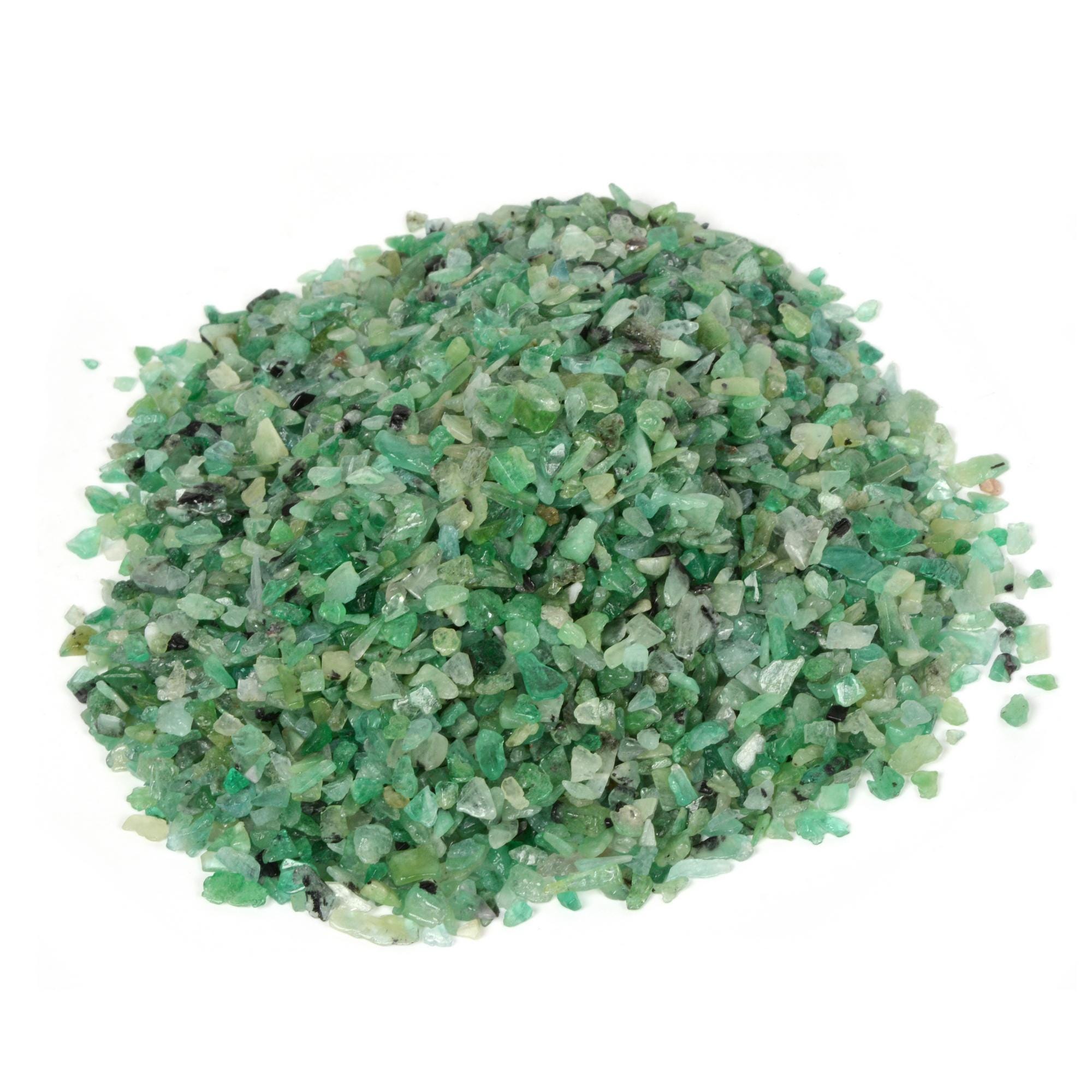 Emerald Gemstone Polished Chips Crushed Tumbled Stone Crystal Healing Embellishments 100 Grams