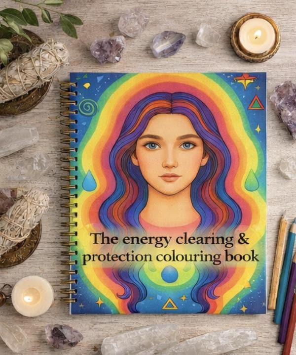 Energy Clearing And Protection Colouring Book | Spiritual Healing Colouring Pages | Mindfulness, Reiki, Crystals & Protection Art