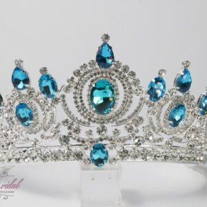 FAST SHIPPING! Silver with Turquoise Stones Tiara, Gorgeous Silver Tiara, Stunning Sparkle Tiara, Blue Tiara, Bridal, Quinceañera, Princess