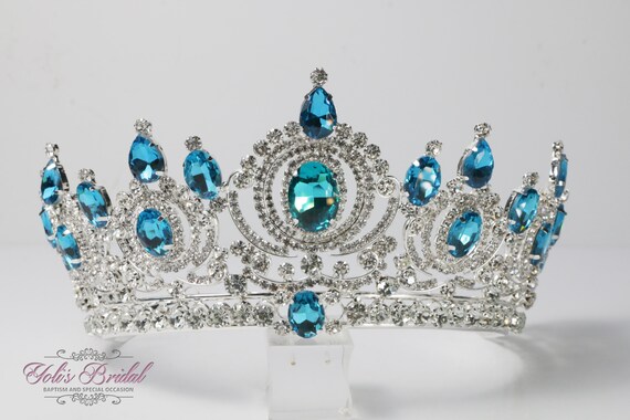 Fast Shipping! Silver With Turquoise Stones Tiara, Gorgeous Silver Tiara, Stunning Sparkle Tiara, Blue Tiara, Bridal, Quinceañera, Princess Fast Shipping! Silver With Turquoise Stones Tiara, Gorgeous Silver Tiara, Stunning Sparkle Tiara, Blue Tiara, Bridal, Quinceañera, Princess
