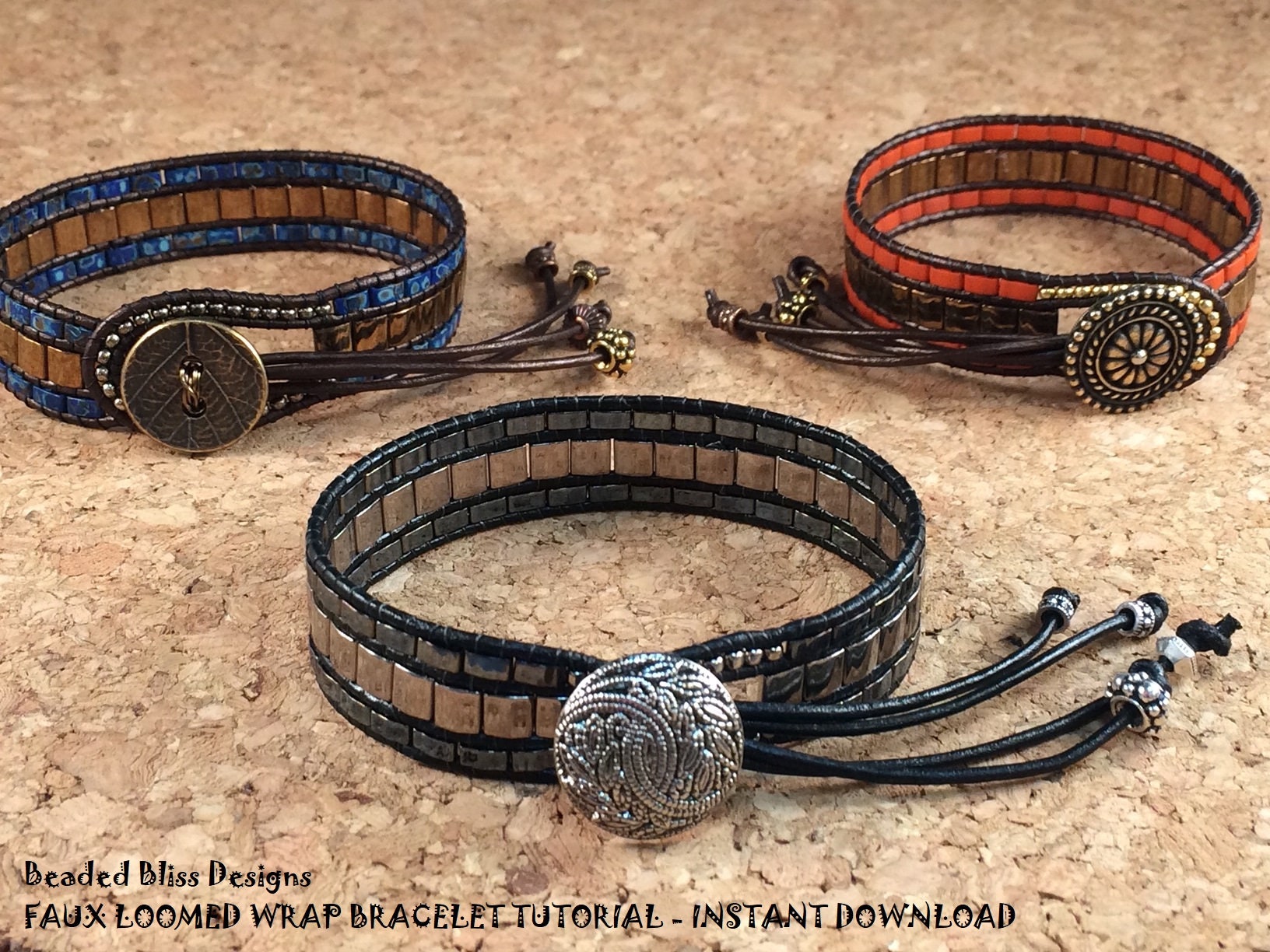 Faux Loomed Wrap Bracelet Beadweaving Pattern - Instant Download Pdf Instructions Tutorial For Tilas, Half Tilas, Leather & Seed Beads Faux Loomed Wrap Bracelet Beadweaving Pattern - Instant Download Pdf Instructions Tutorial For Tilas, Half Tilas, Leather & Seed Beads