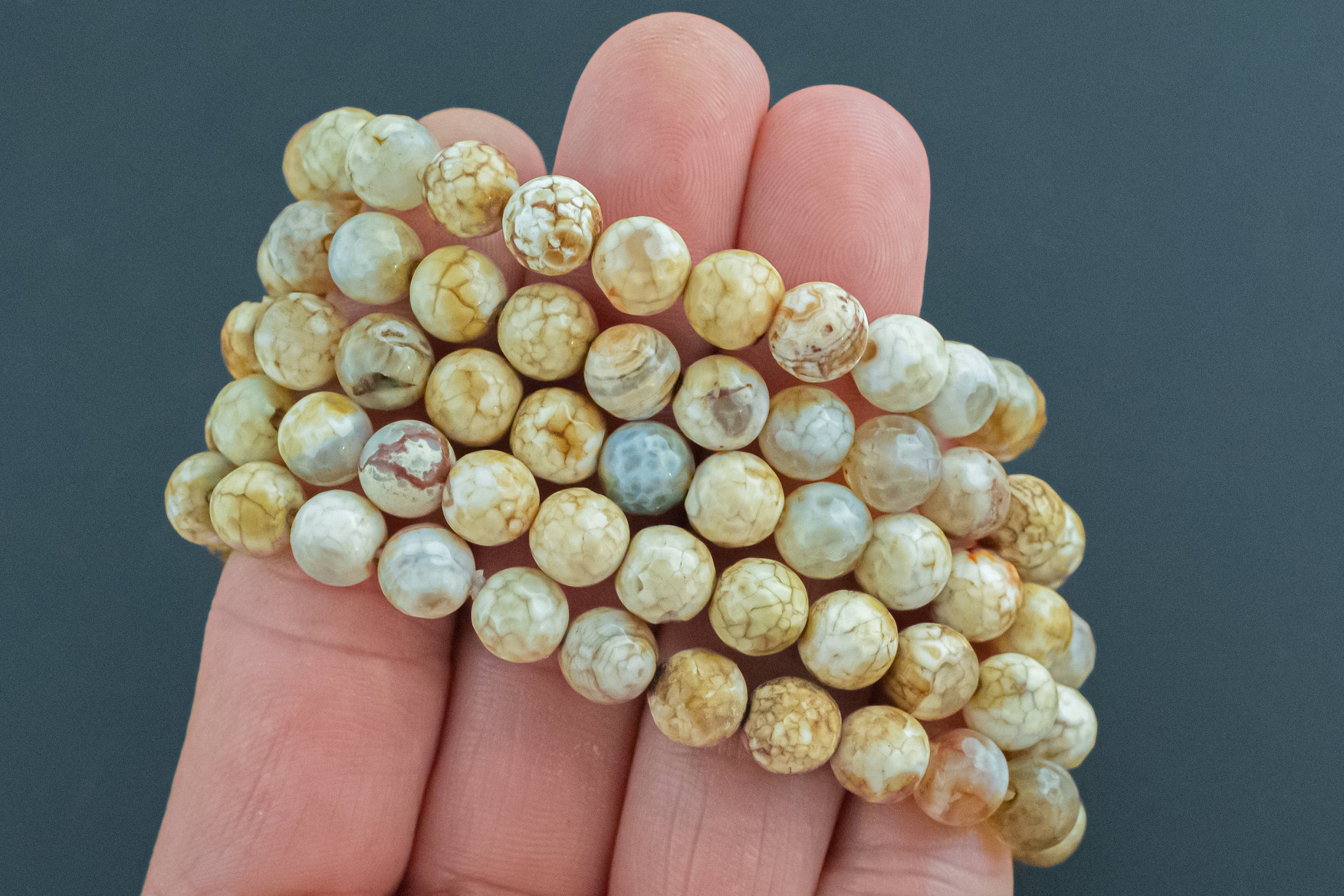 Fire Agate Bracelet Faceted Round Size 6mm And 8mm Handmade In Usa Natural Gemstone Crystal Bracelets Handmade Jewelry - Approx. 7" Fire Agate Bracelet Faceted Round Size 6mm And 8mm Handmade In Usa Natural Gemstone Crystal Bracelets Handmade Jewelry - Approx. 7"