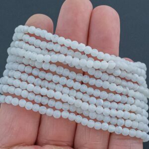 White Fire Agate Matte Round Size 4mm Handmade In USA Natural Gemstone Crystal Bracelets Handmade Jewelry - approx. 7" Crystal Bracelet White Fire Agate Matte Round Size 4mm Handmade In USA Natural Gemstone Crystal Bracelets Handmade Jewelry - approx. 7" Crystal Bracelet