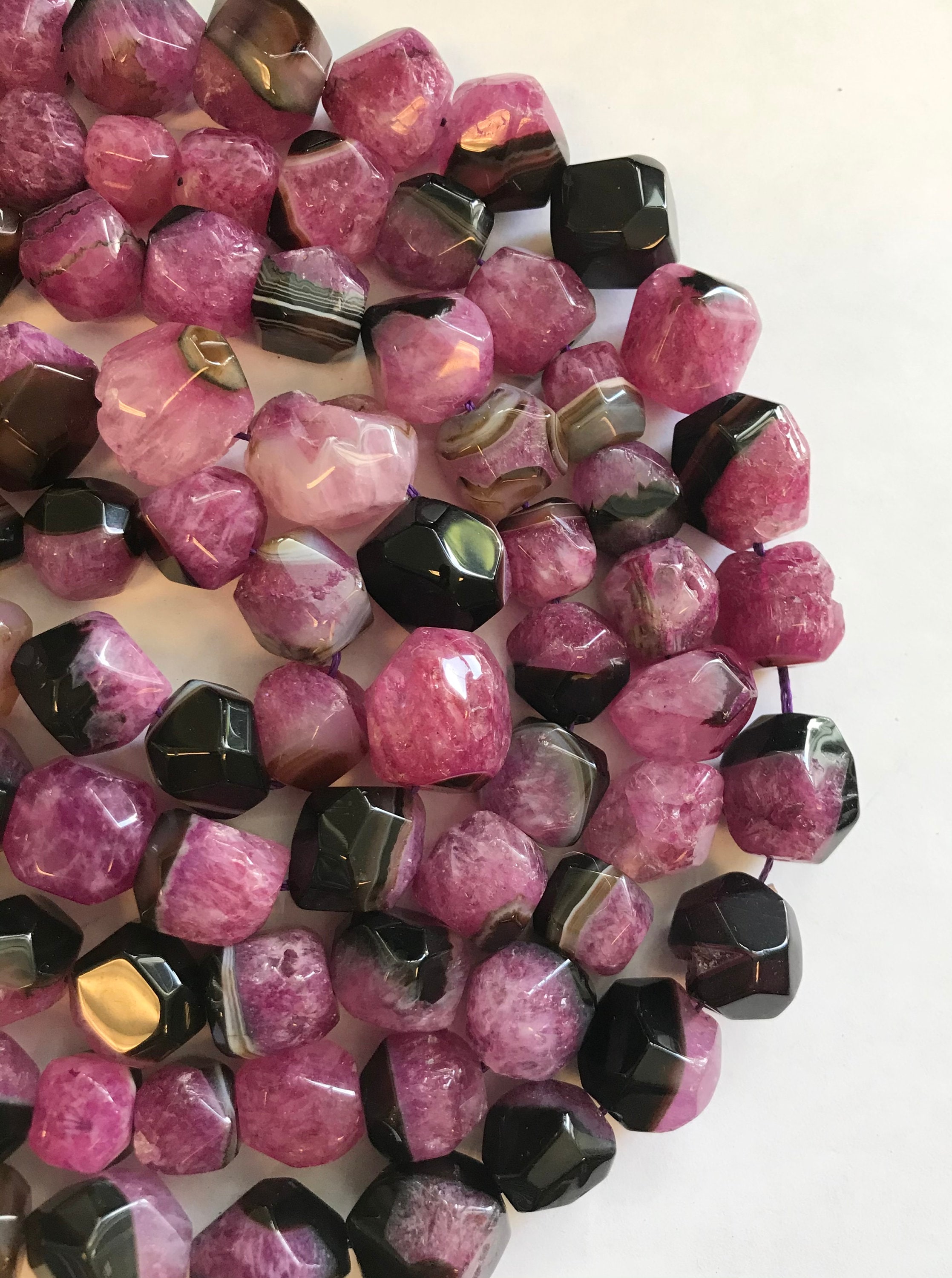 Fire Agate 12-24mm Faceted Nugget Gemstone Bead-15.5" Fire Agate 12-24mm Faceted Nugget Gemstone Bead-15.5"