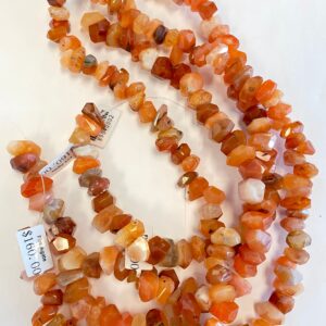 fire agate 8-15mm faceted Nugget Gemstone beads -- 15 inch strand