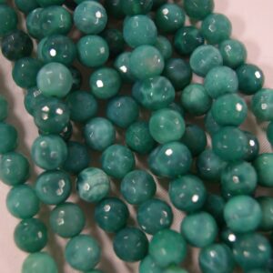Green Fire Agate 4,6,8,10,12,14mm Faceted Round Gemstone Bead -15.5 inch strand