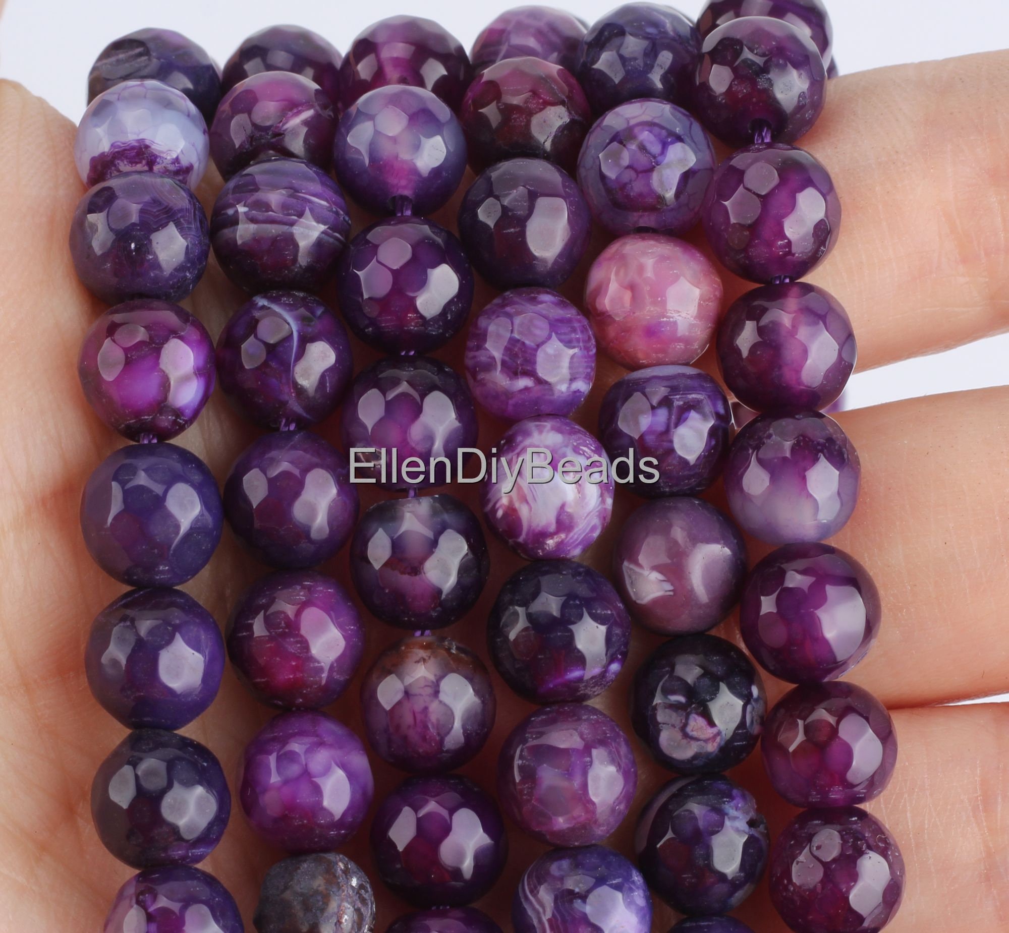 8mm Purple Faceted Stripe Fire Agate, Smooth Loose Agate, Jewelry Making, Necklace Making, Agate Supplies, Wholesale Beads--15inches--qm0028 8mm Purple Faceted Stripe Fire Agate, Smooth Loose Agate, Jewelry Making, Necklace Making, Agate Supplies, Wholesale Beads--15inches--qm0028