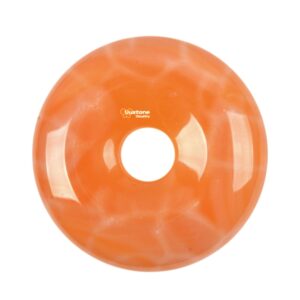 30mm Crab Fire Agate donut gemstone pendant focal bead