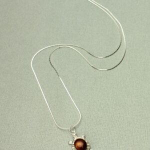 Fire Agate Necklace Turtle Silver Necklace Fire Agate Pendant Sterling Silver