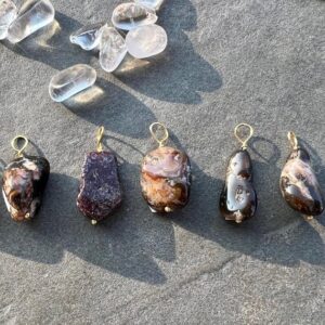 Fire Agate Pendant | tumbled Gemstone with loop