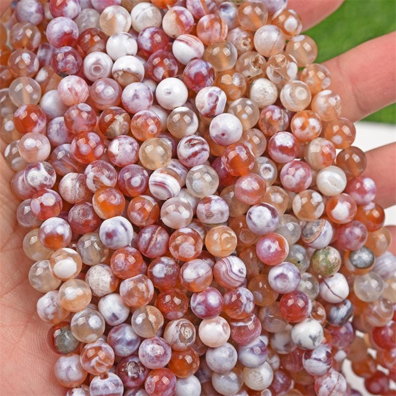 Natural Red Fire Agate Smooth And Round Beads,6mm/8mm/10mm Agate Wholesale Bulk Supply,15 Inches One Strand