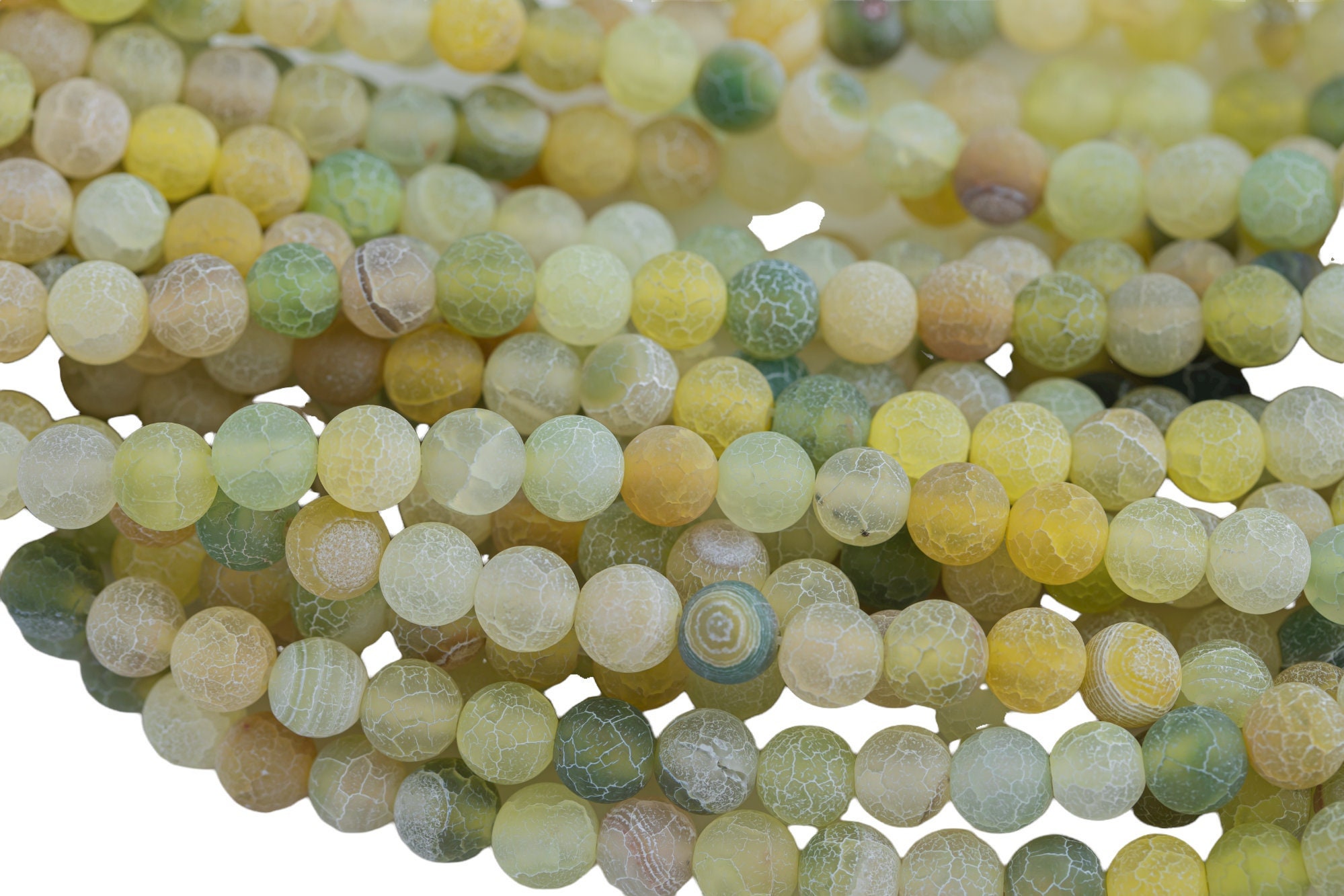 Olive Yellow Fire Agate, High Quality In Matte Round, 6mm, 8mm, 10mm, 12mm