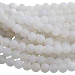 White Fire Agate, High Quality In Matte Round, 6mm, 8mm, 10mm, 12mm- Aaa Quality