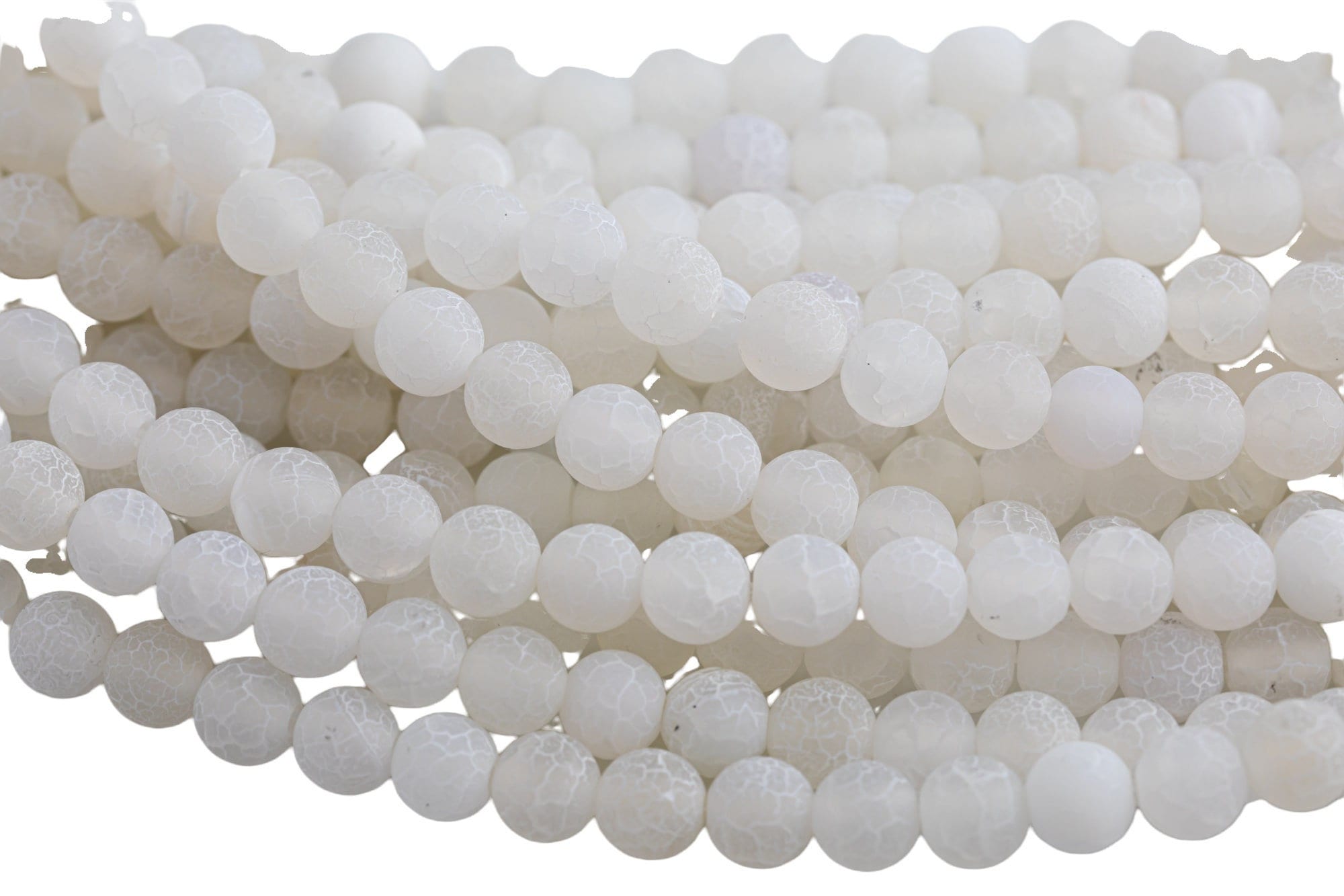White Fire Agate, High Quality In Matte Round, 6mm, 8mm, 10mm, 12mm- Aaa Quality