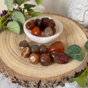 Fire Agate Red Tumbled Stone Carving Protection 10-15 Mm