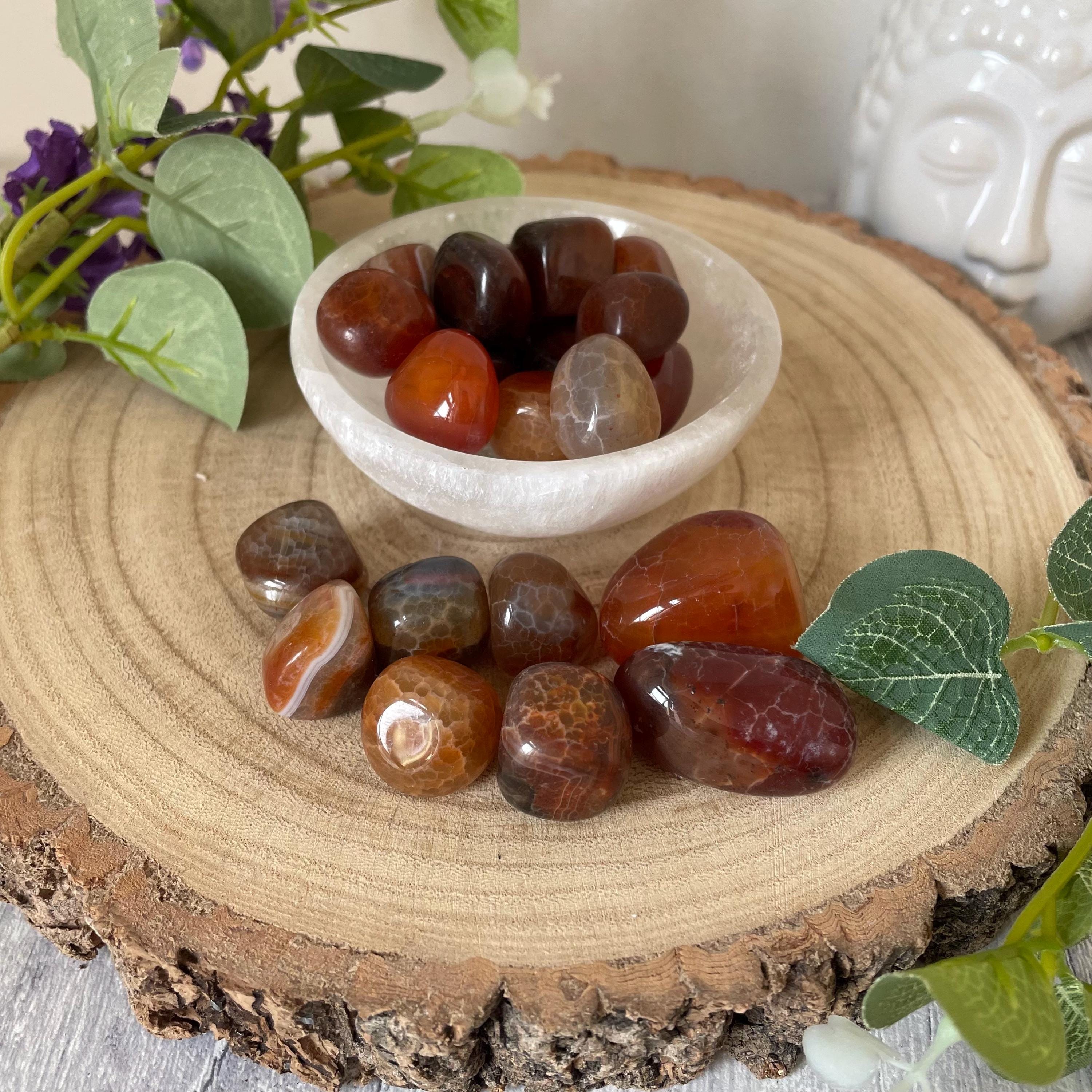 Fire Agate Red Tumbled Stone Carving Protection 10-15 Mm