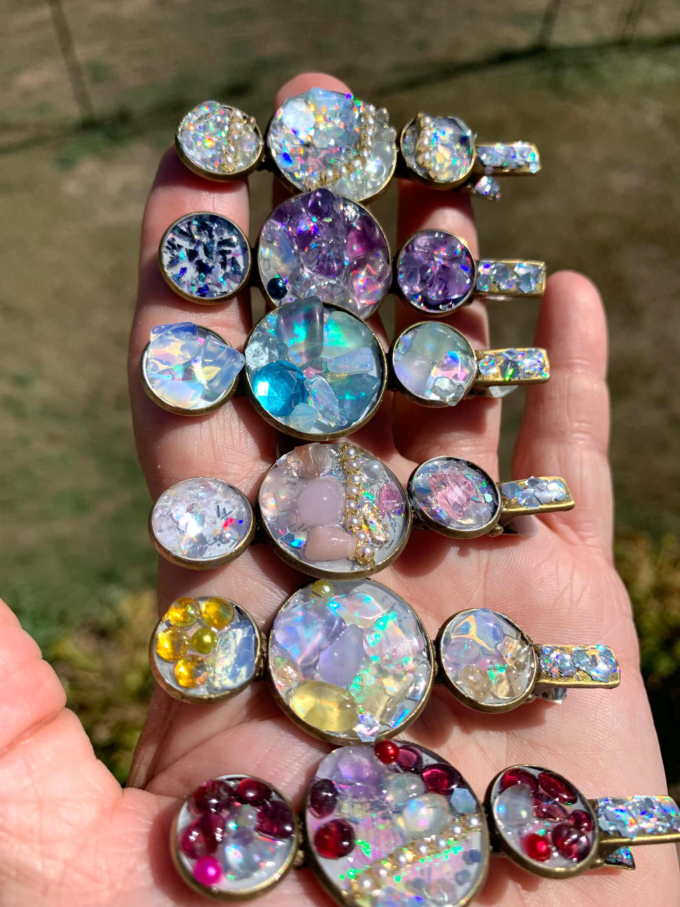 Flashy Gemstone Hair Clips Beautiful Unique Hair Accessories Antiqued Metal Hair Clip Alligator Hair Clip Quartz Garnet Pearl Sparkle Flashy Gemstone Hair Clips Beautiful Unique Hair Accessories Antiqued Metal Hair Clip Alligator Hair Clip Quartz Garnet Pearl Sparkle