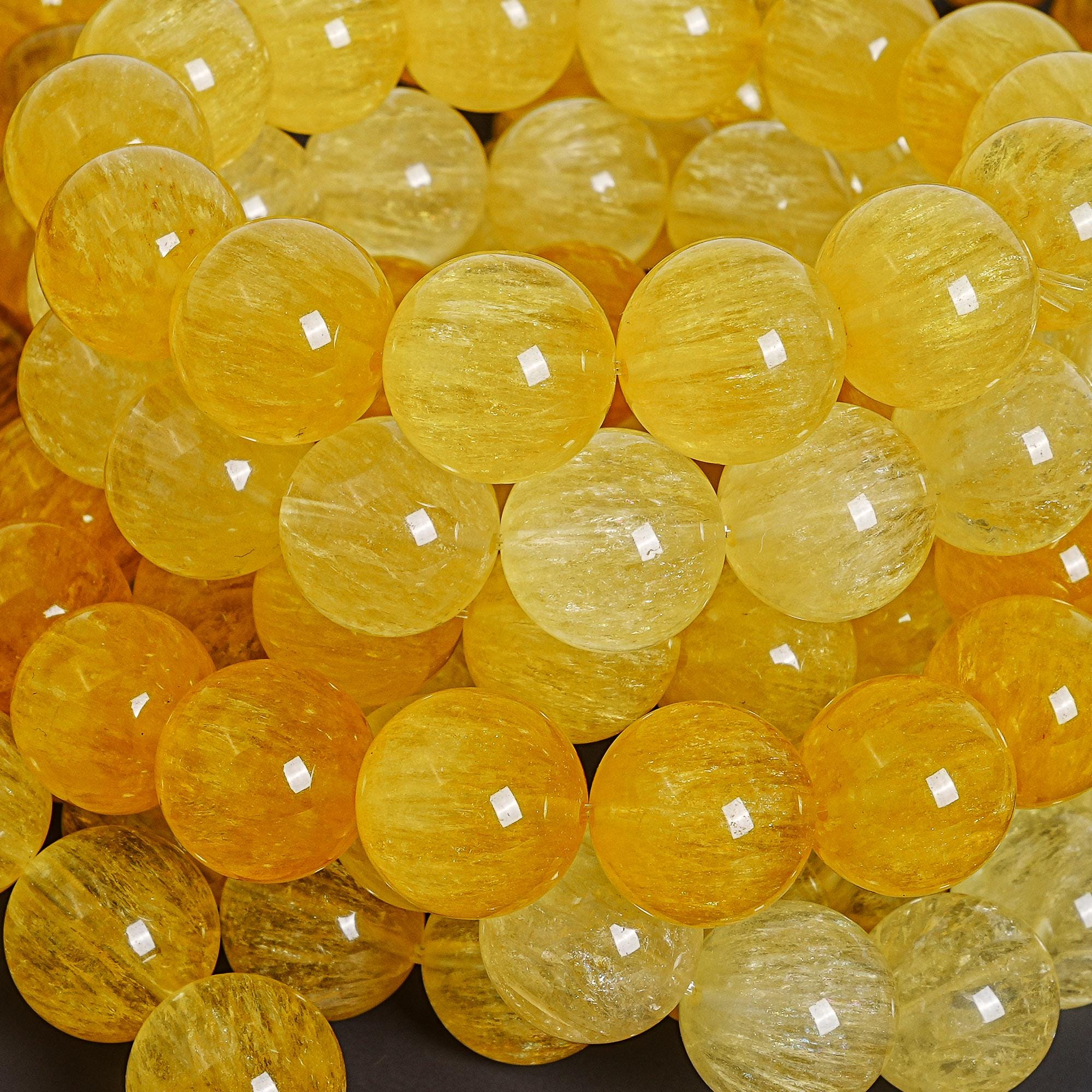 15-16mm Natural Aaa Golden Rutilated Fluorite Bracelet|clarity & Confidence Crystal Jewelry For Everyday