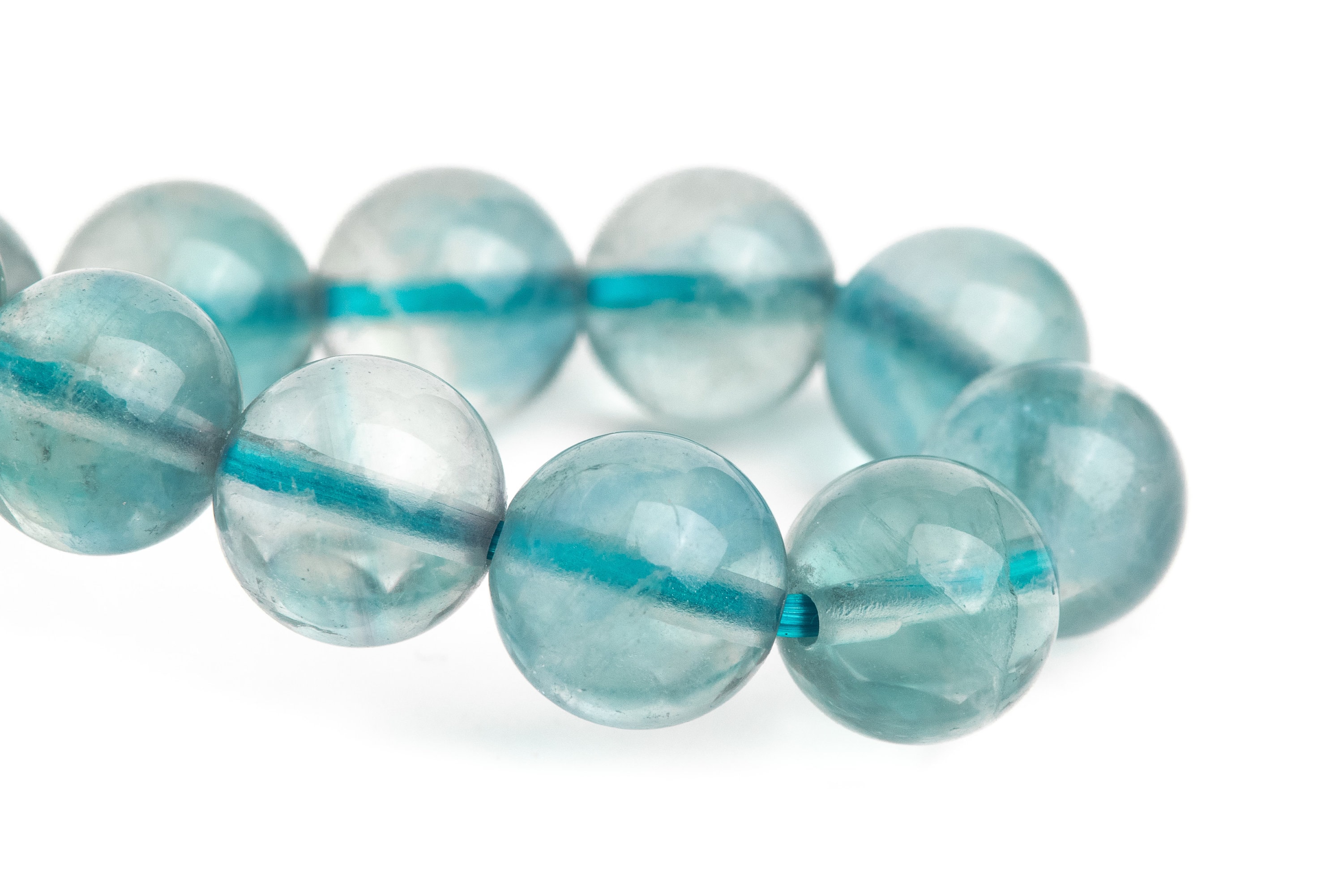 8mm Fluorite Beads Blue Bracelet Grade Aaa Genuine Natural Round Gemstone 6.5" (121093h-3052)
