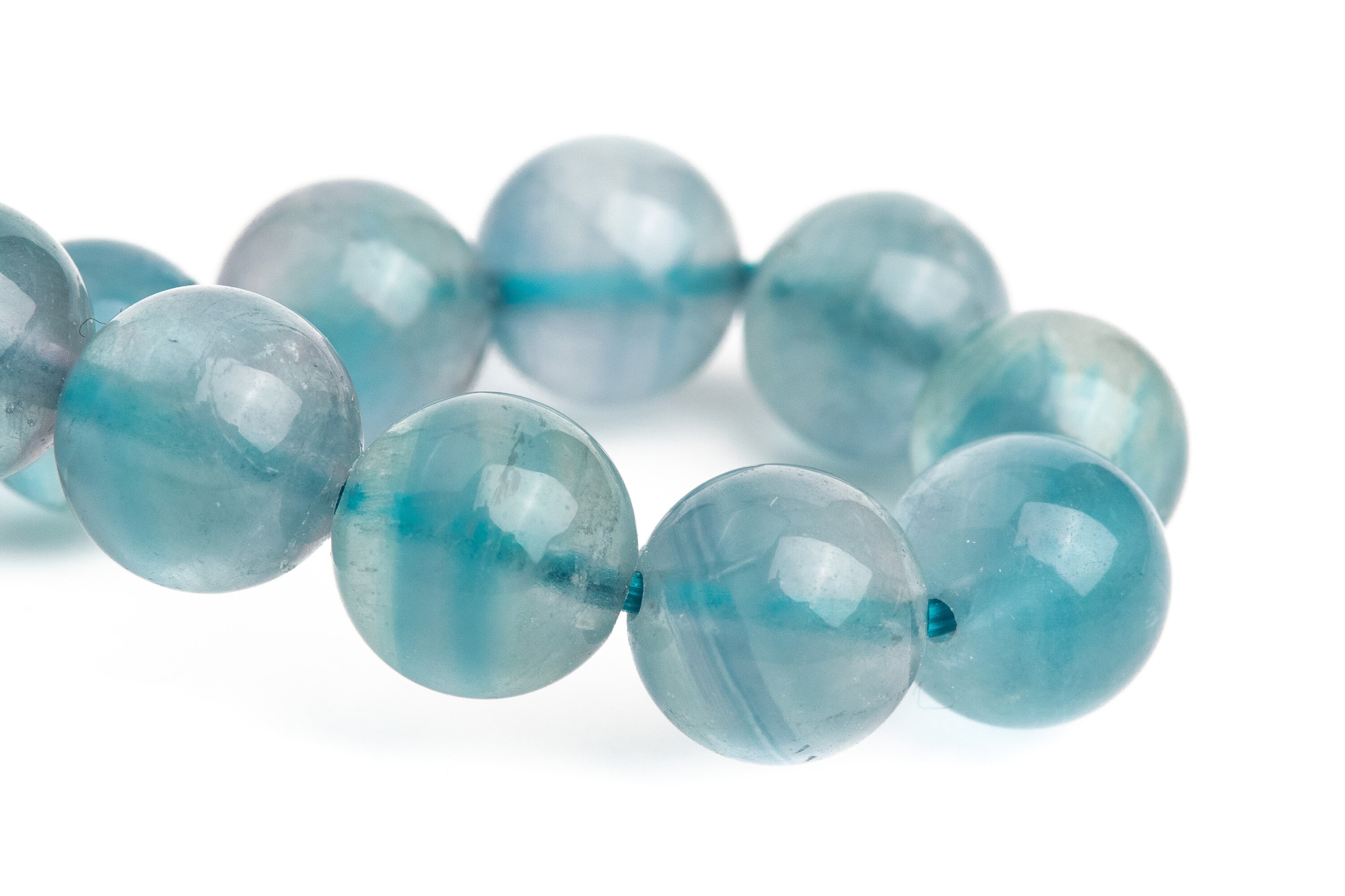8mm Fluorite Beads Blue Bracelet Grade Aaa Genuine Natural Round Gemstone 6.5" (121092h-3052)