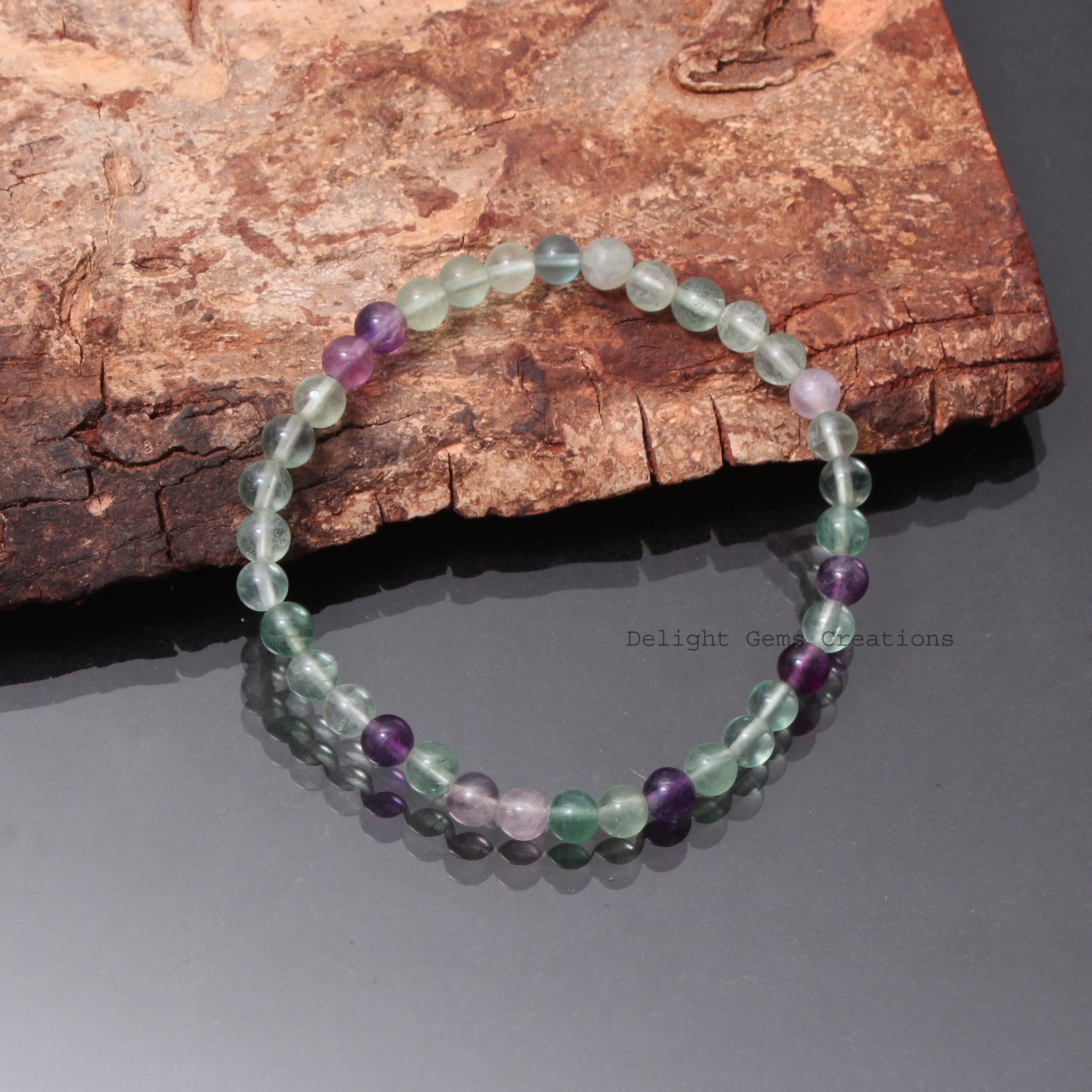 Authentic Aaa Fluorite Beaded Bracelet-6mm-6.5mm Smooth Round Gemstone Bracelet-stretchable Bracelet-unisex Jewelry-best Gifts For Her