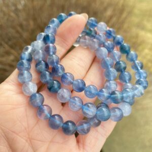 Blue Fluorite Bracelet, 8mm Blue Fluorite Bead Bracelet, Blue Fluorite Stone