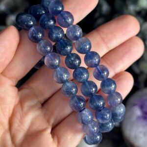 Blue Fluorite Crystal Bracelet: 7mm 8mm Gemstone Jewelry