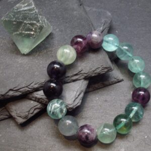 Fluorite Genuine Bracelet ~ 7 Inches ~ 12mm Round Beads