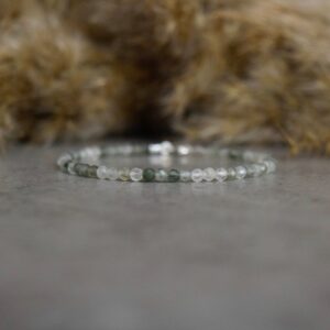 Green Fluorite Bracelet • 3mm beaded gemstone jewelry • Pale Green Crystal • Clarity • Focus • Emotional Balance