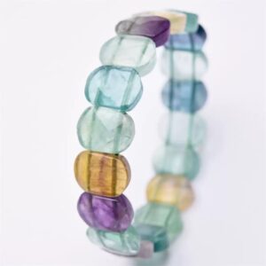 Natural Fluorite Beads Elastic Bracelet,fluorite Beaded Bracelet,jewelry Gift Bracelet,wholesale Bracelet,bulk Bracelet Supply