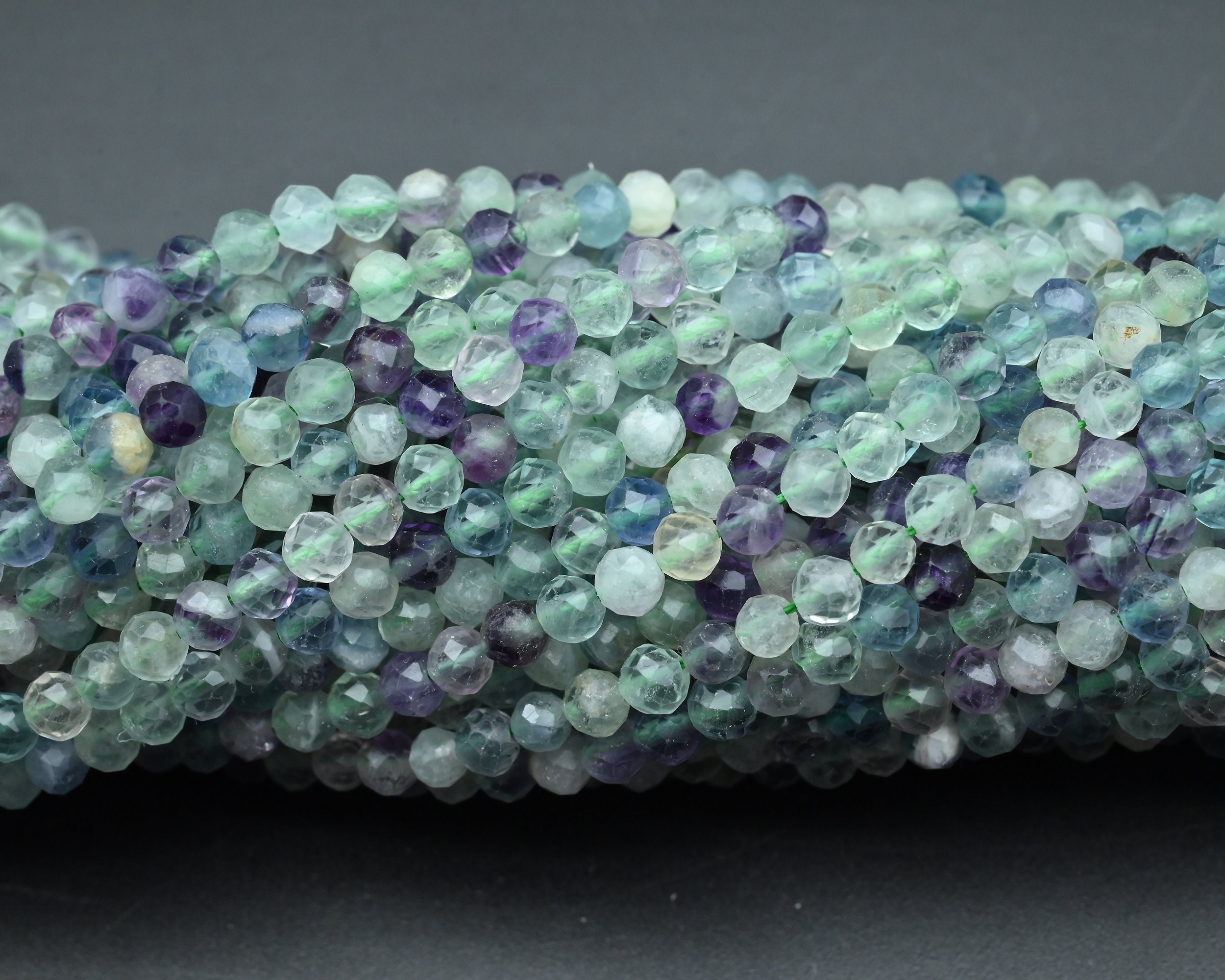 Natural Fluorite Faceted Round Beads,2mm/3mm/4mm Loose Faceted Beads,for Jewelry Diy Making Beads,bracelet Making Beads.wholesale Beads