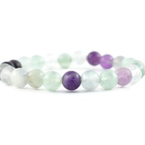 FLUORITE Round Beaded Bracelet – Healing Crystals, Gemstone Bracelet