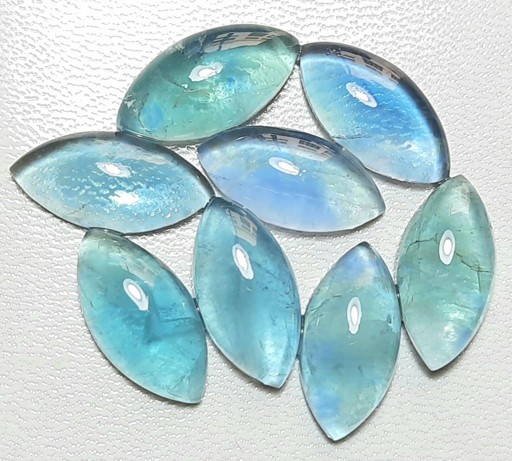 Aaa Flourite Marquise Cabochon: Jewelry Making Stone (3x6 To 10x20 Mm) Aaa Flourite Marquise Cabochon: Jewelry Making Stone (3x6 To 10x20 Mm)