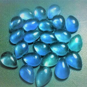Aaa Flourite Pear Cabochon: Natural Blue-green Gemstone (3x5 To 18x25 Mm) Aaa Flourite Pear Cabochon: Natural Blue-green Gemstone (3x5 To 18x25 Mm)