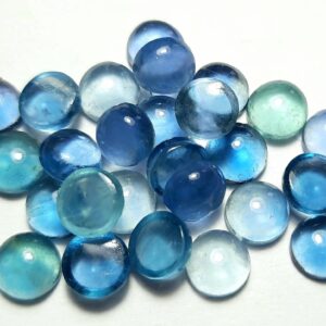 Aaa Green Flourite Cabochon: Round Gemstone (3x3 To 15x15 Mm) Blue Flourite Stone