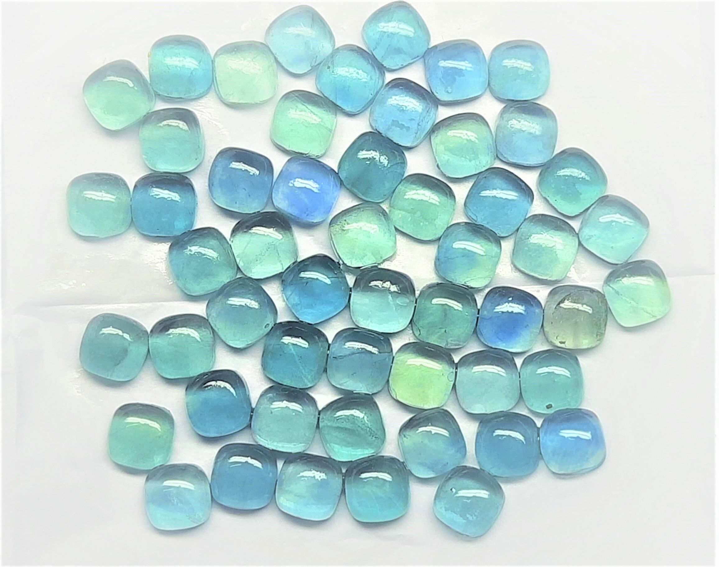 Aaa Quality Flourite Cushion Cabochon: Natural Gemstone (8x8 To 20x20 Mm) Aaa Quality Flourite Cushion Cabochon: Natural Gemstone (8x8 To 20x20 Mm)