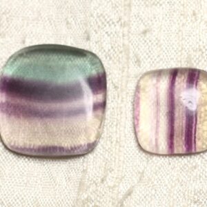 Lot 2 Cabochons De Pierre - Fluorite Carrés 18-25mm N17 - 4558550080080 Lot 2 Cabochons De Pierre - Fluorite Carrés 18-25mm N17 - 4558550080080