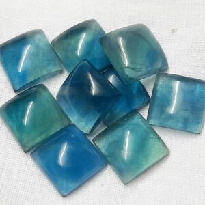 Natural Blue-green Fluorite Square Cabochon: Jewelry Making (7x7 To 20x20 Mm) Natural Blue-green Fluorite Square Cabochon: Jewelry Making (7x7 To 20x20 Mm)