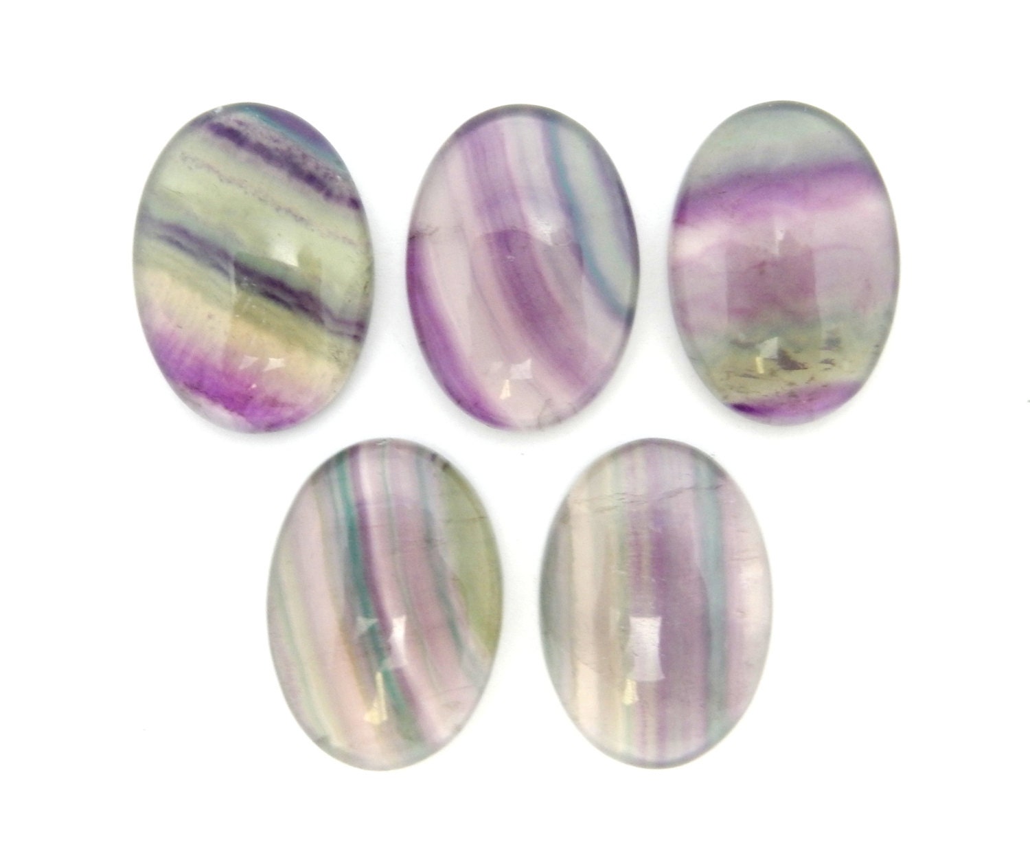 Oval Shaped Fluorite Cabochon - (rk36b17-02) Oval Shaped Fluorite Cabochon - (rk36b17-02)