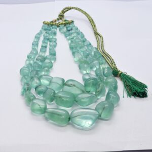 1 Strand AAA Natural Green Fluorite Smooth Uneven Shape Nuggets Beads, Fluorite Gemstone Beads, 16 Inch Plain Fluorite Tumble Beads