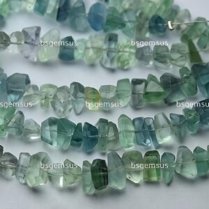 7 Inch Strand,Natural Fluorite Faceted Fancy Nuggets  Shape Size 7-8mm