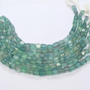 AAA Natural Fluorite Faceted Uneven Shape Nuggets, Fluorite Beads, 8-9 MM Fluorite Beads, 10 Inch Faceted Fluorite Tumble Beads Strand