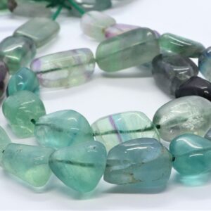 AAA Natural Multi Fluorite Smooth Uneven Shape Nuggets Beads, 9-11 MM Fluorite Gems Beads, 16 Inch Multi Smooth Tumble Beads