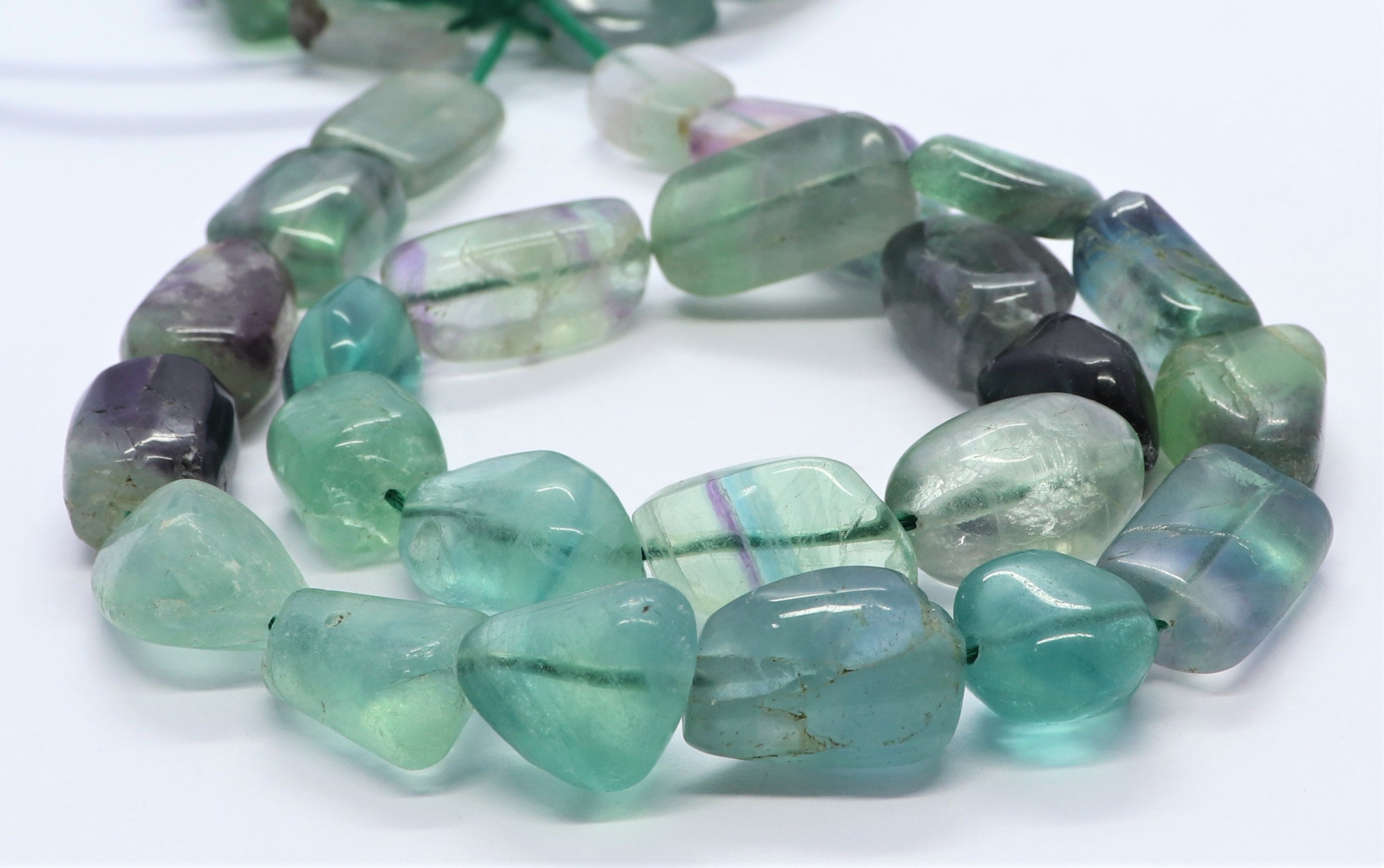 Aaa Natural Multi Fluorite Smooth Uneven Shape Nuggets Beads, 9-11 Mm Fluorite Gems Beads, 16 Inch Multi Smooth Tumble Beads
