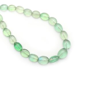 Natural Green Fluorite Smooth Tumble Beads, Tumble Beads - 6.5x7 mm to 11x15 mm - Gem Quality, 16 Inches Full Strand, Price Per Strand