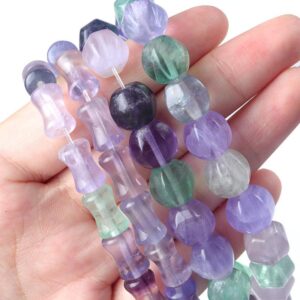 Natural Fluorite Tube Spacer Beads, Tube Pumpkin Fluorite Nugget Diy Beads Supply,one Strand 15"