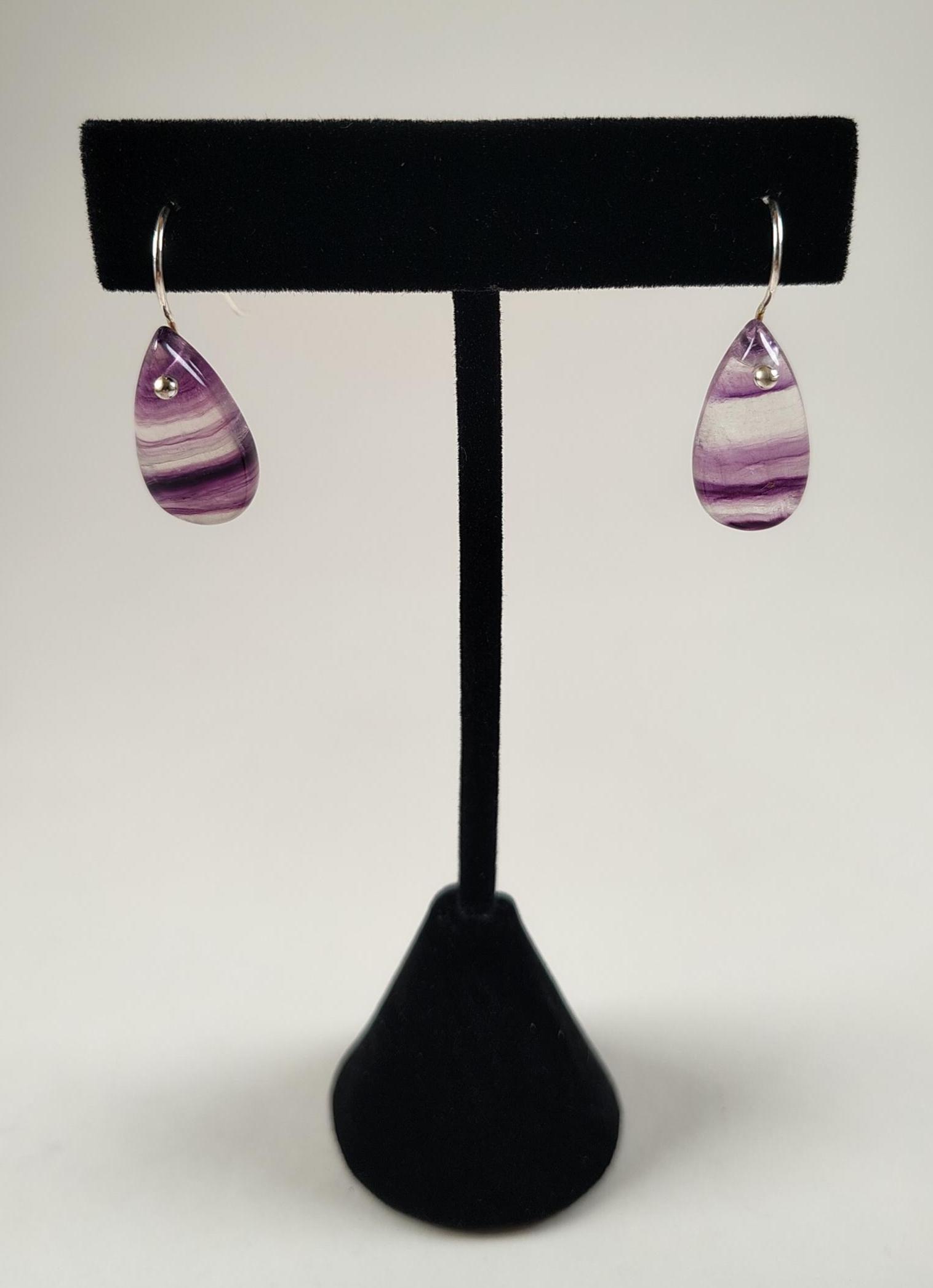 Fluorite And Sterling Silver Earrings Handmade By Chris Hay Fluorite And Sterling Silver Earrings Handmade By Chris Hay