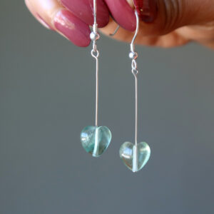 Fluorite Earrings Crystal Clear Mission Of The Heart Green Gemstone