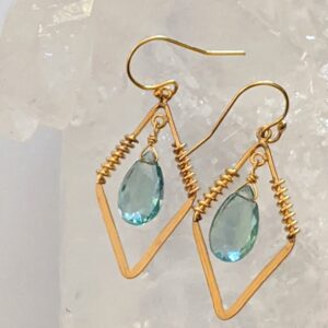 Gold-Filled and AAA Fluorite Earrings